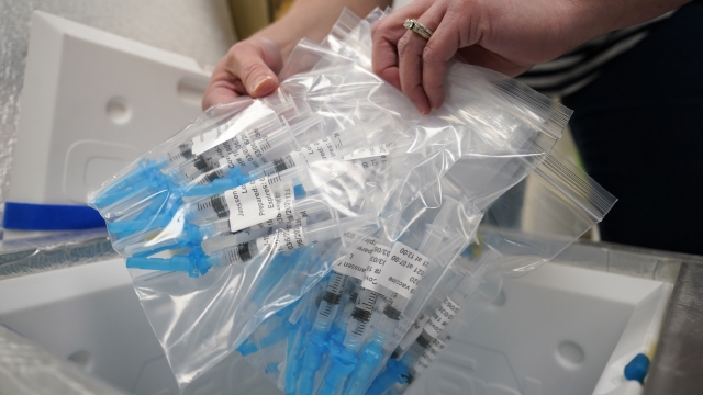 Syringes filled with Johnson & Johnson COVID-19 vaccine