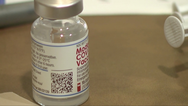 Moderna vaccine vial.