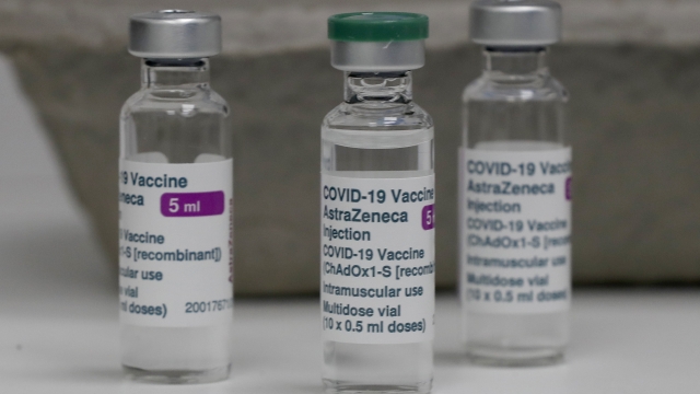 AstraZeneca COVID-19 vaccine bottles.
