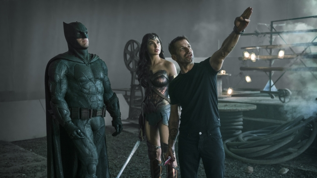 Director Zack Snyder on the set of "Justice League."