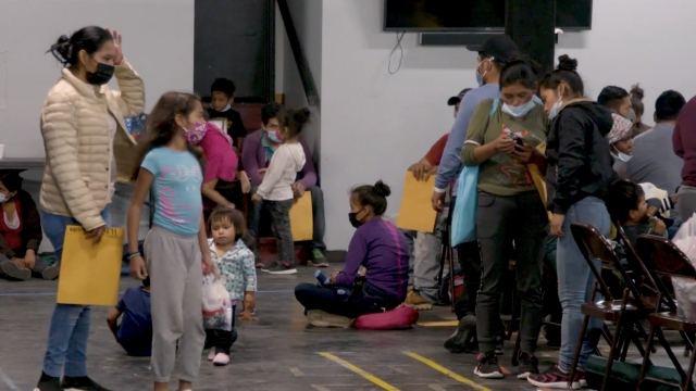 Migrants in a McAllen, Texas Relief Shelter