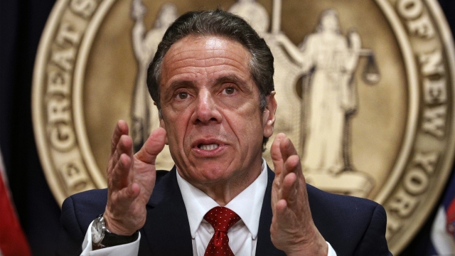 New York Gov. Andrew Cuomo speaks during a news conference at his offices in New York.