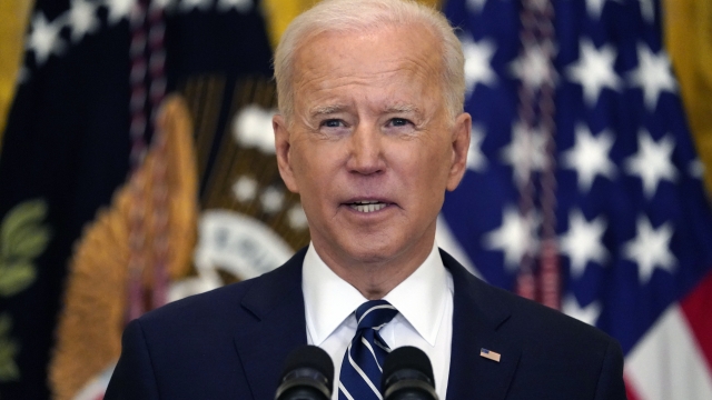 President Joe Biden speaks during a news conference