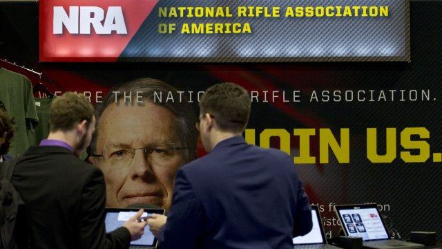 The NRA advertises at CPAC in 2019.