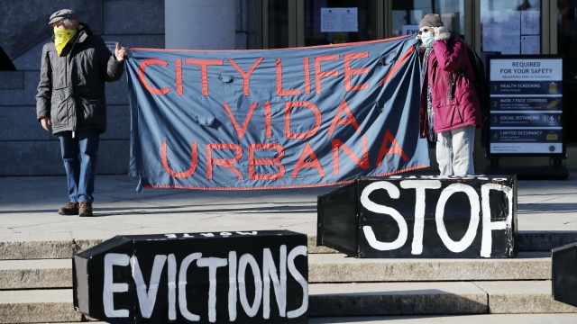 Tenants' rights advocates demonstrate