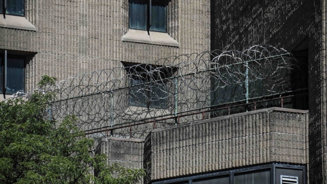 Razor wire fencing at the Metropolitan Correctional Center in New York.