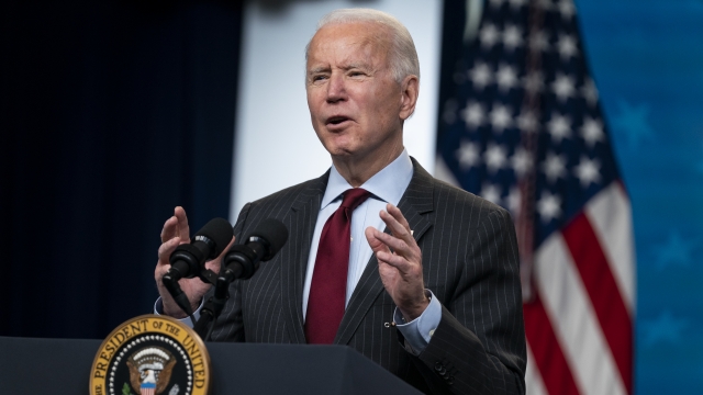 President Joe Biden speaks about the Paycheck Protection Program during an event.