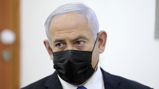 Israeli Prime Minister Benjamin Netanyahu attends a hearing.