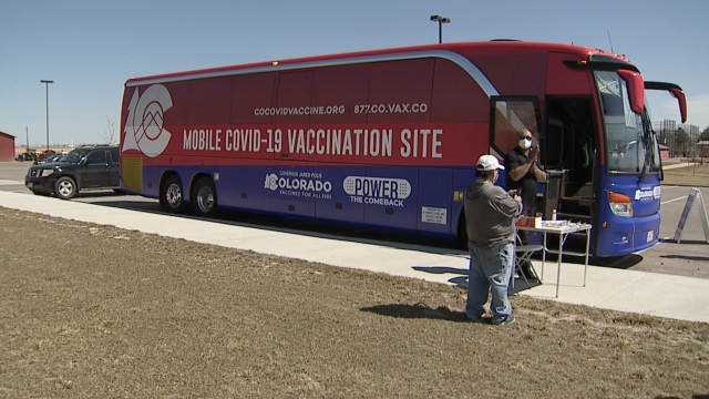 Bus delivers vaccines.