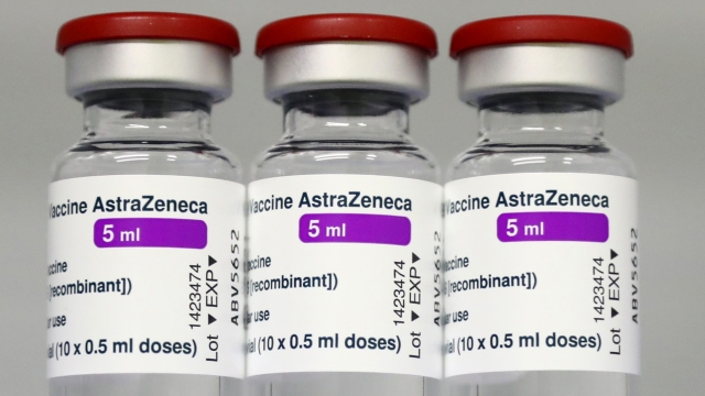 Vials of the AstraZeneca COVID-19 vaccine.