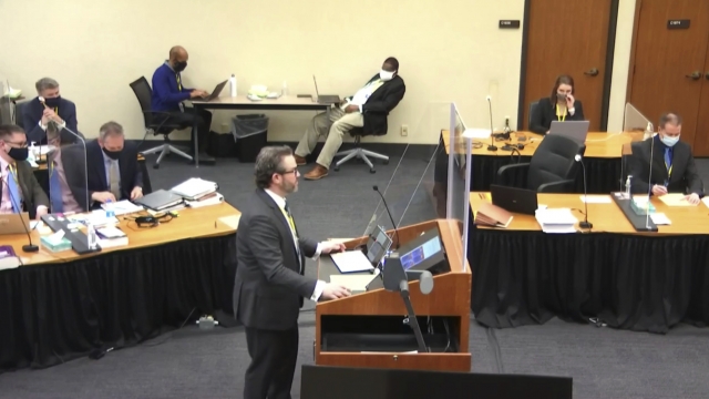 Chauvin's defense attorney Eric Nelson questions a witness