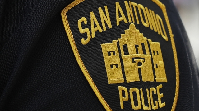 San Antonio Police patch on a uniform.
