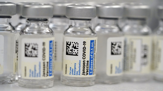 file photo, shows vials of Johnson & Johnson COVID-19 vaccine
