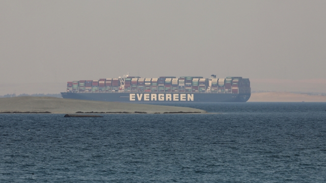 The Ever Given cargo ship is seen in Egypt's Great Bitter Lake