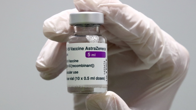 A vial of AstraZeneca coronavirus vaccine.