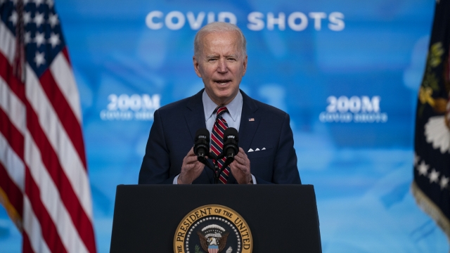 President Joe Biden speaks about COVID-19 vaccinations at the White House, in Washington.