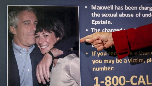 A photo of Jeffrey Epstein and Ghislaine Maxwell