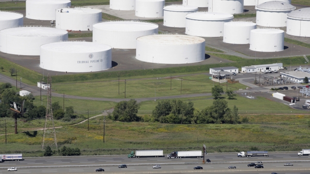 Oil storage tanks owned by the Colonial Pipeline Company