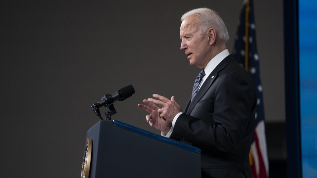 President Joe Biden delivers remarks in the South Court Auditorium at the White House.
