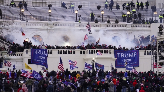 Rioters storming the U.S. Capitol in Washington, D.C.