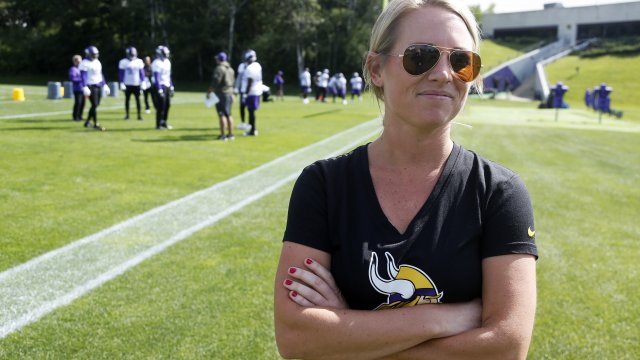 Kelly Kleine, when she was the Minnesota Vikings coordinator of college scouting