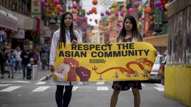 Banner to display at rallies protesting anti-Asian hate