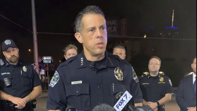 Austin Police Chief Chacon providing an update on overnight shootings in Austin, Texas.