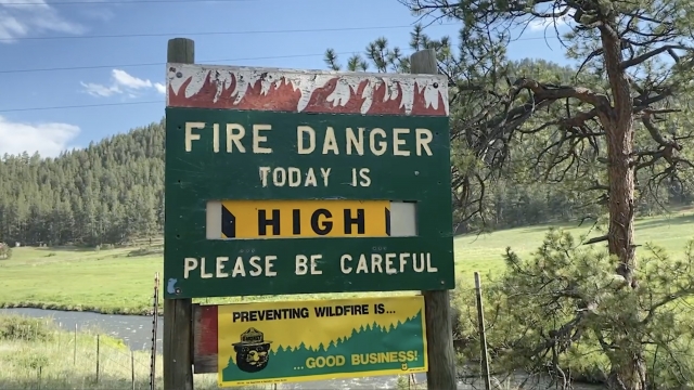 Sign warns of wildfires