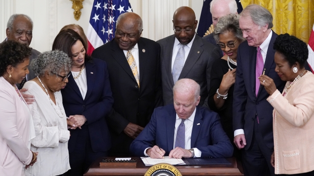 President Joe Biden signs the Juneteenth National Independence Day Act