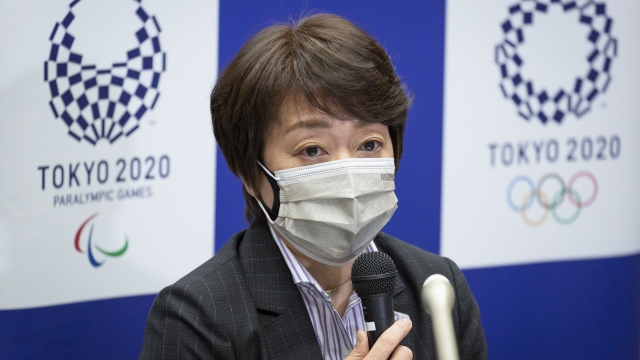 Tokyo 2020 Organizing Committee President Seiko Hashimoto speaks during a press conference.