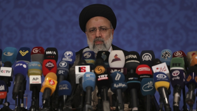 Iran's new President-elect Ebrahim Raisi speaks during a press conference in Tehran, Iran, Monday, June 21, 2021.