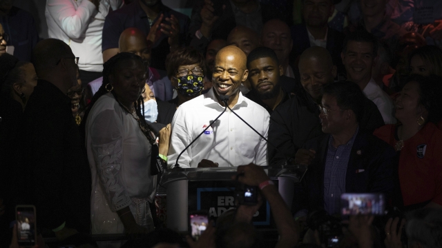 Democratic mayoral candidate Eric Adams speaks at his primary election night party