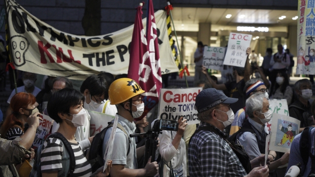 Protesters in Tokyo March Against the Upcoming Olympics