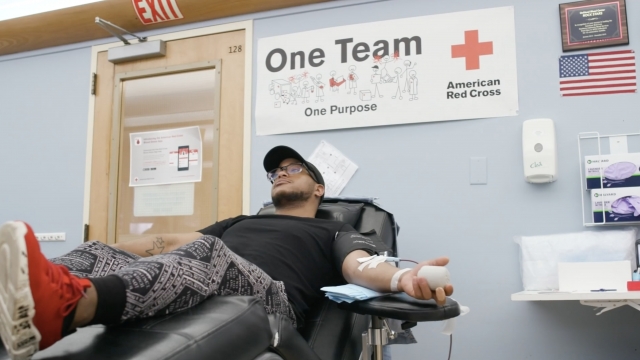 Man gives blood