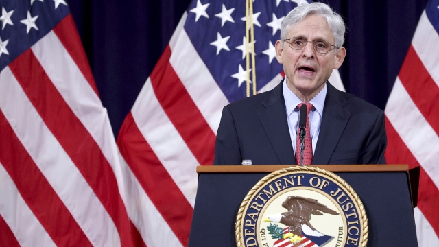 Attorney General Merrick Garland speaks at the Justice Department in Washington