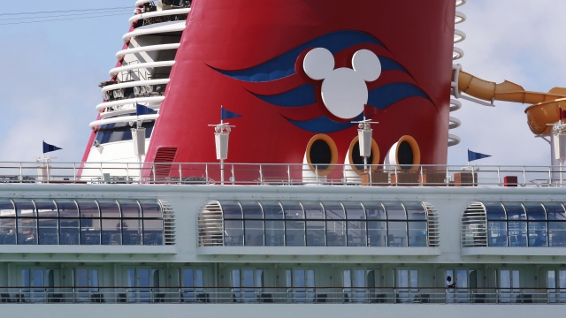 A docked Disney cruise ship