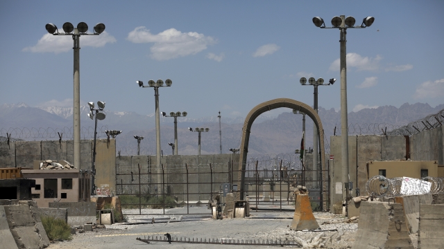 A gate is seen at the Bagram Air Base in Afghanistan.