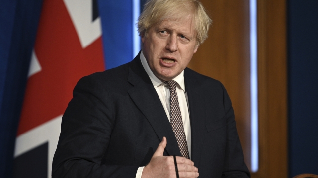 Britain's Prime Minister Boris Johnson speaks during a media briefing on coronavirus in Downing Street, London
