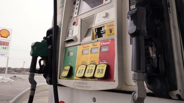 Gasoline and diesel prices displayed at a Shell gas stiation.