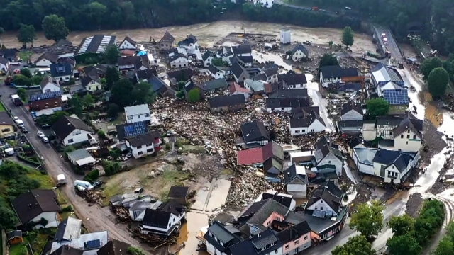 The devastation caused by the flooding of the Ahr River in the Eifel village of Schuld.