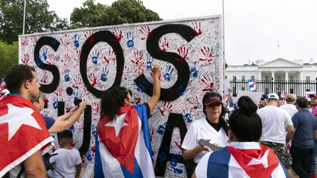 Cuban protest outside White House