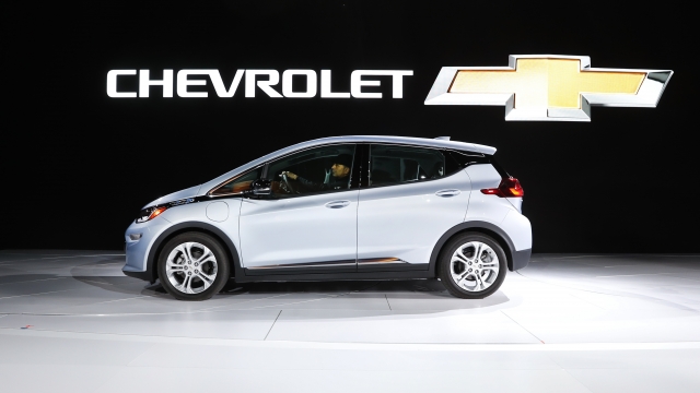 the Chevrolet Bolt is on display at the North American International Auto Show in Detroit.