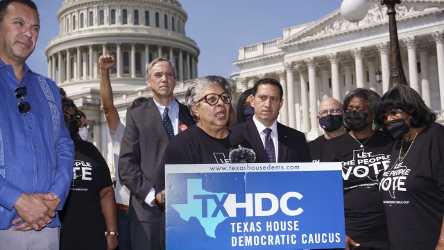 Texas Democrats, as they continue their protest of restrictive voting laws, at the Capitol in Washington
