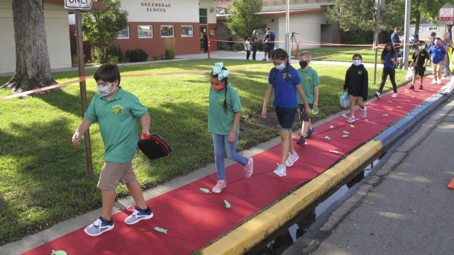 students return to Greenbrae Elementary School in Sparks, Nev