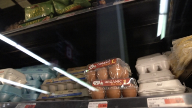 Eggs on a shelf