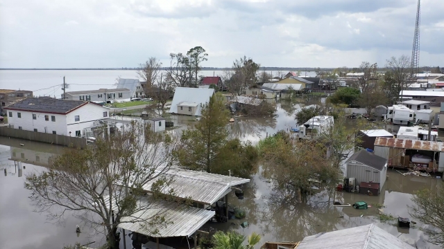 Flooded properties in Louisiana following Hurricane Ida.