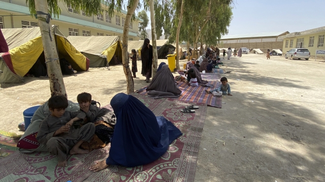 Afghans in displacement camp