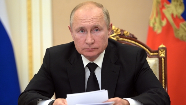 Russian President Vladimir Putin speaks during a meeting in Moscow, Russia.