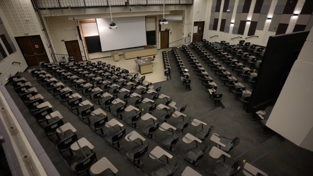 Empty college classroom.