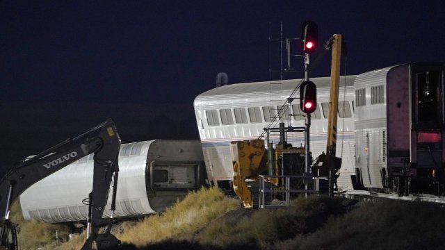 Cars from an Amtrak train that derailed